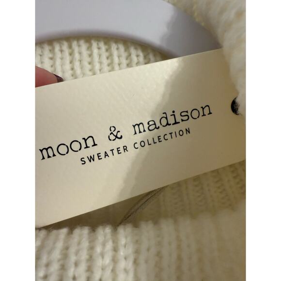 Moon & Madison NWT Women's M Boho Chic Popcorn Stripe Dolman Cowl Neck Sweater - Picture 5 of 8